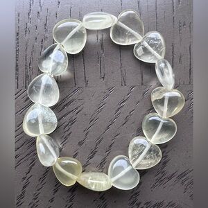 Yellow fluorite heart bracelet